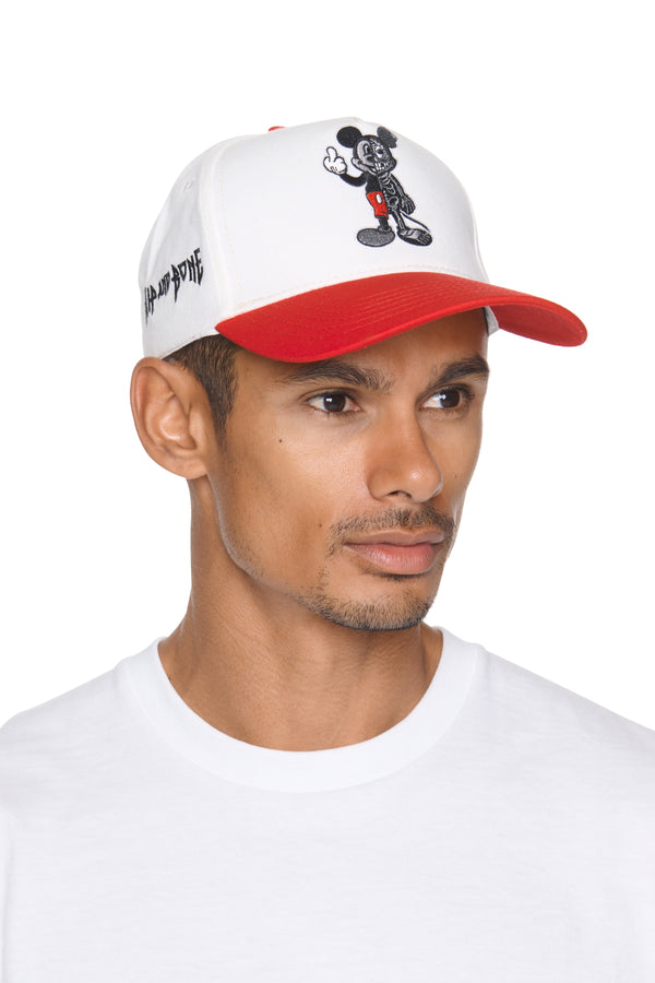 GORRA DE ALGODÓN CEPILLADO CON CIERRE A PRESIÓN BICOLOR CON CORDÓN RETORCIDO