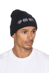 BLACK TWISTED MOUSE ROLL-UP BEANIE
