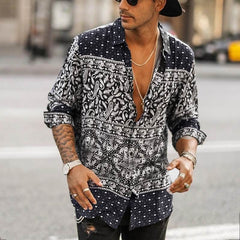 PAISLEY SILK BUTTON DOWN SHIRT