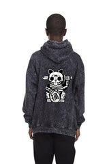 UNLUCKY CAT ACID WASH HOODIE