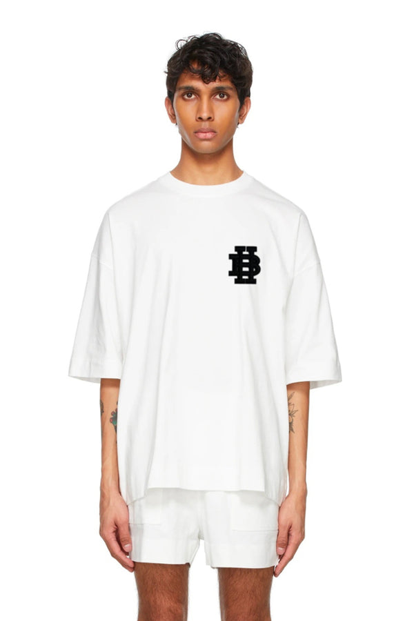 CAMISETA CLÁSICA CON PARCHE DEL LOGO MONOGRAMA NEGRO
