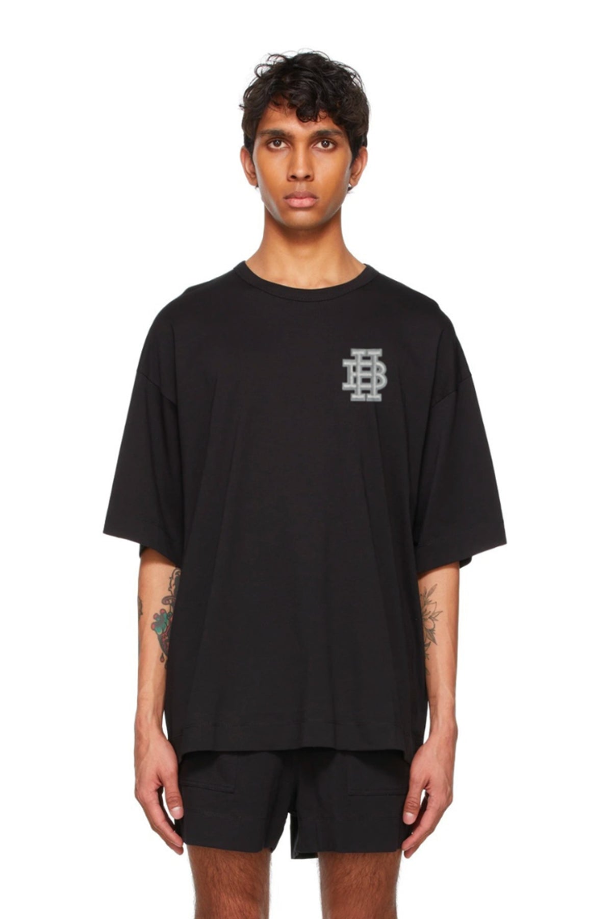 CAMISETA CLÁSICA CON LOGO MONOGRAMA GRIS
