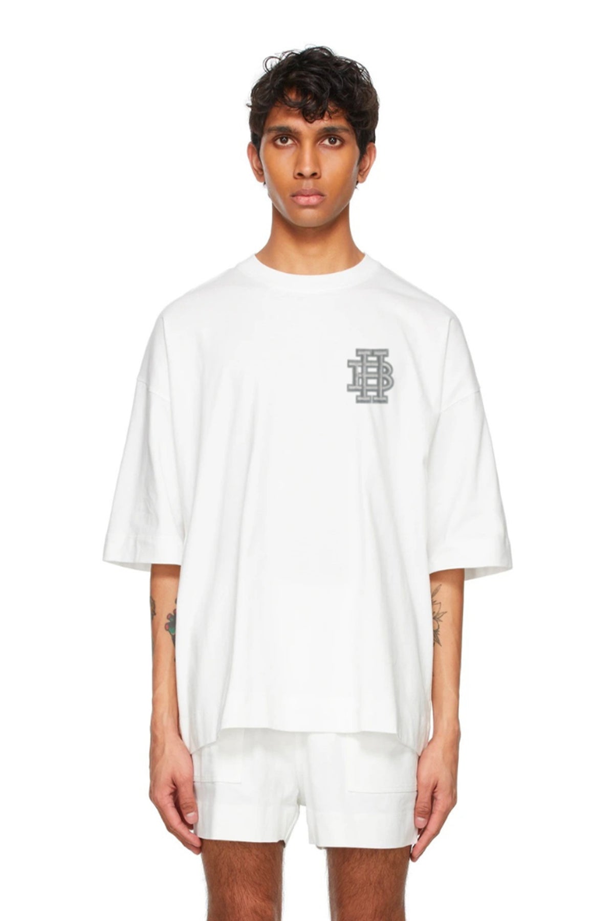 CAMISETA CLÁSICA CON LOGO MONOGRAMA GRIS