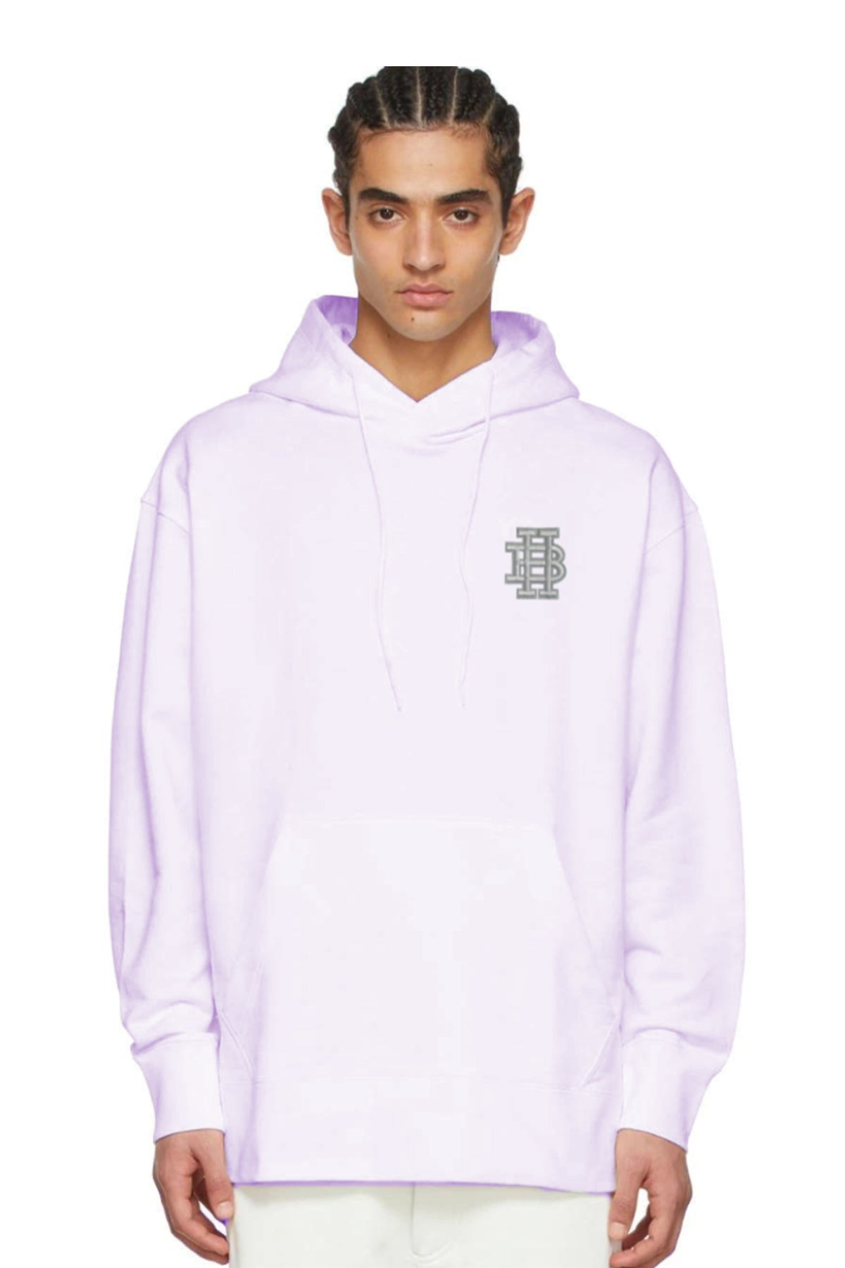 SUDADERA CLÁSICA CON CAPUCHA Y PARCHE DE LOGOTIPO MONOGRAMA GRIS