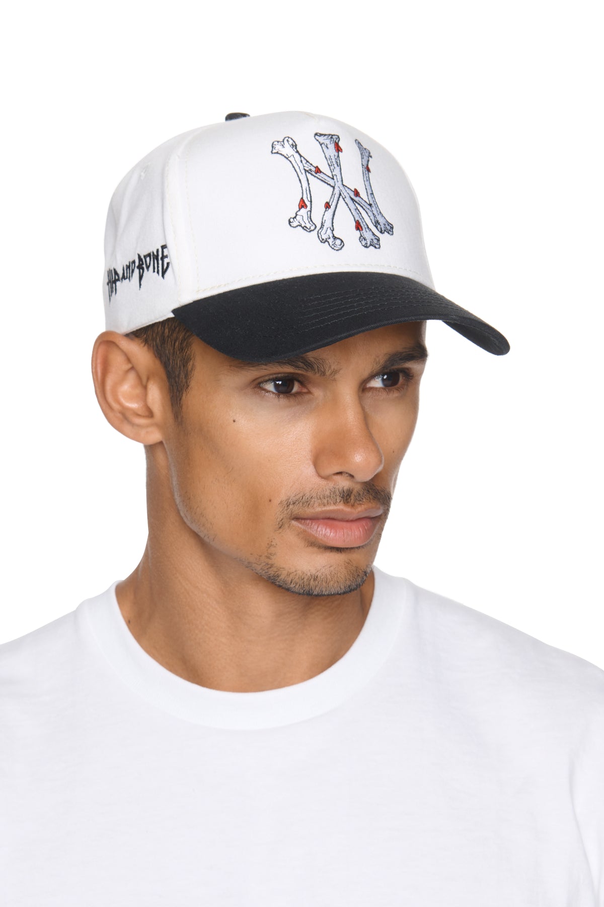 GORRA DE ALGODÓN CEPILLADO CON DOS TONOS Y LOGO NY