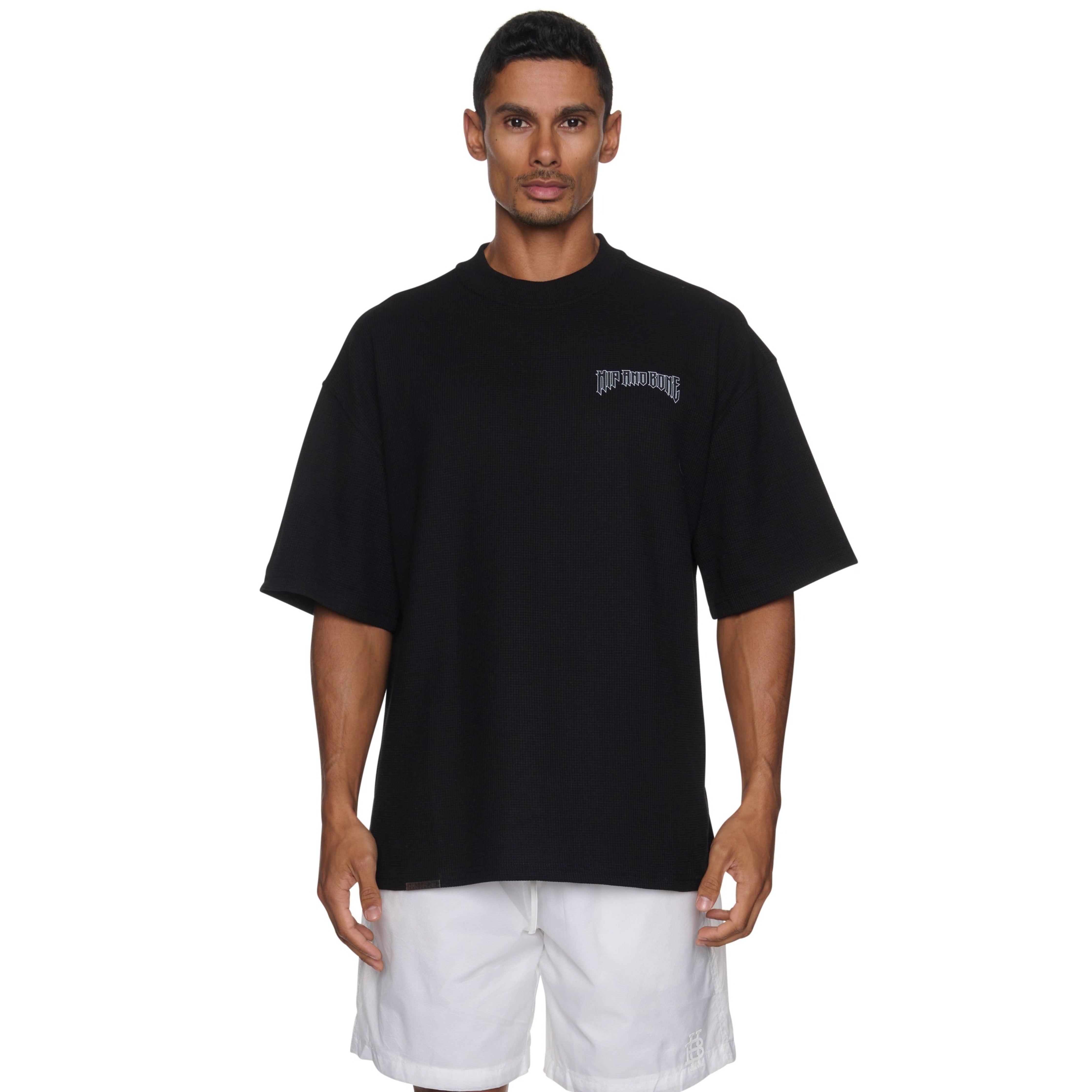 WAFFLE ROCKER LOGO T-SHIRT BLACK