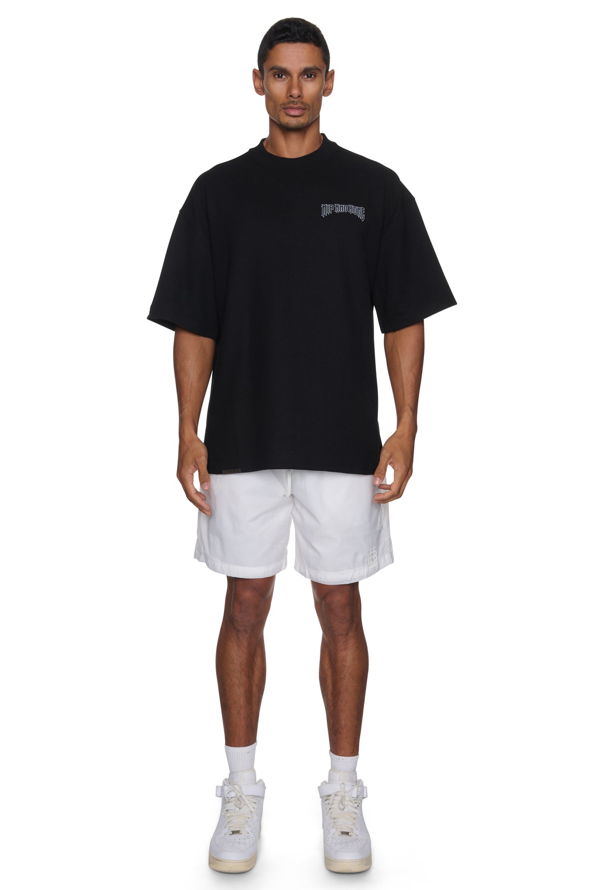 CAMISETA CON LOGO WAFFLE ROCKER NEGRA
