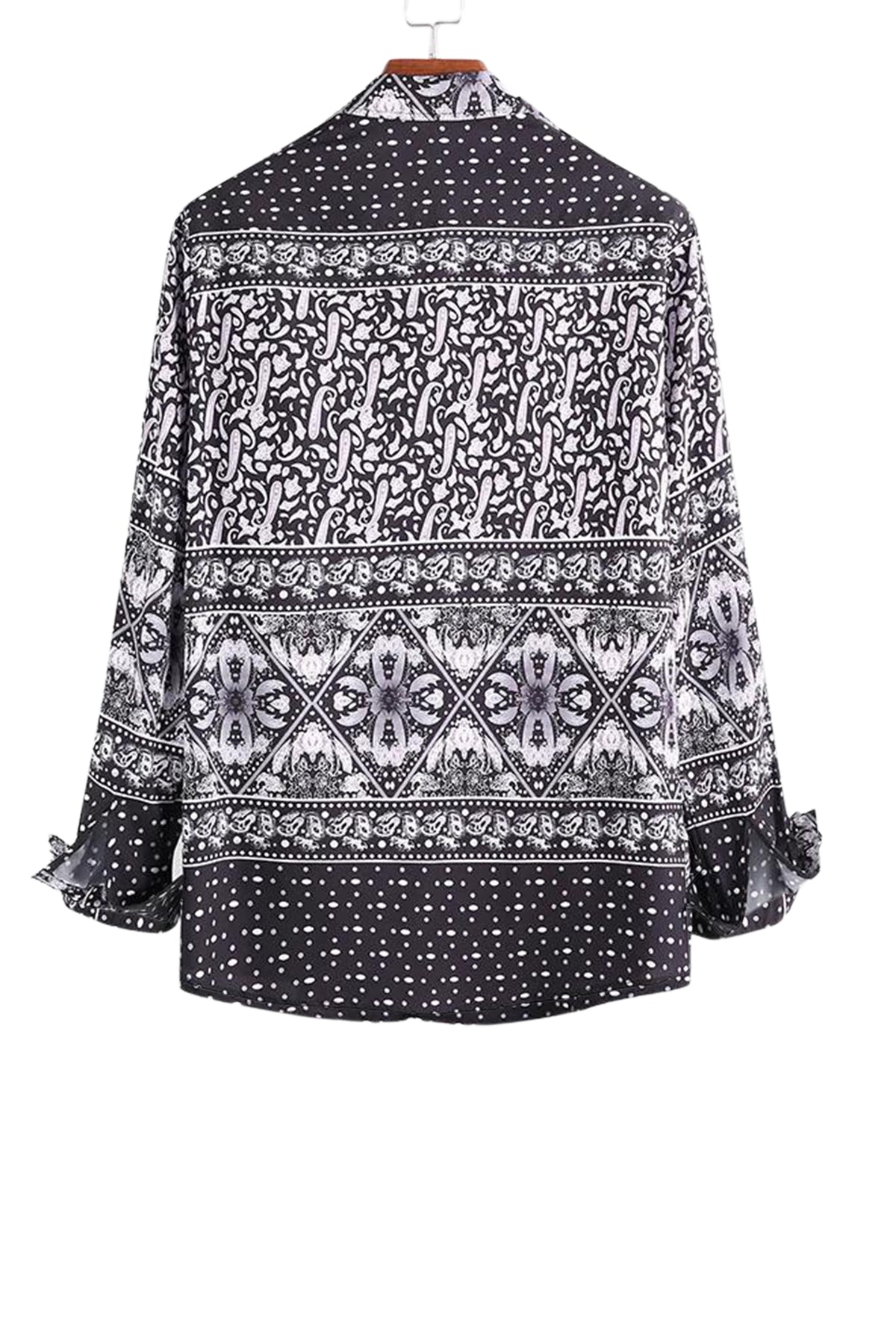 CAMISA DE SEDA CON BOTONES Y ESTAMPADO PAISLEY