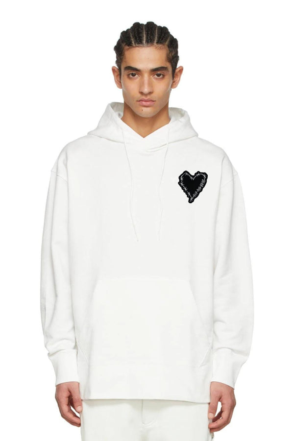 SUDADERA CLÁSICA CON CAPUCHA Y PARCHE DE CORAZÓN DE PÚAS EN EL BOLSILLO