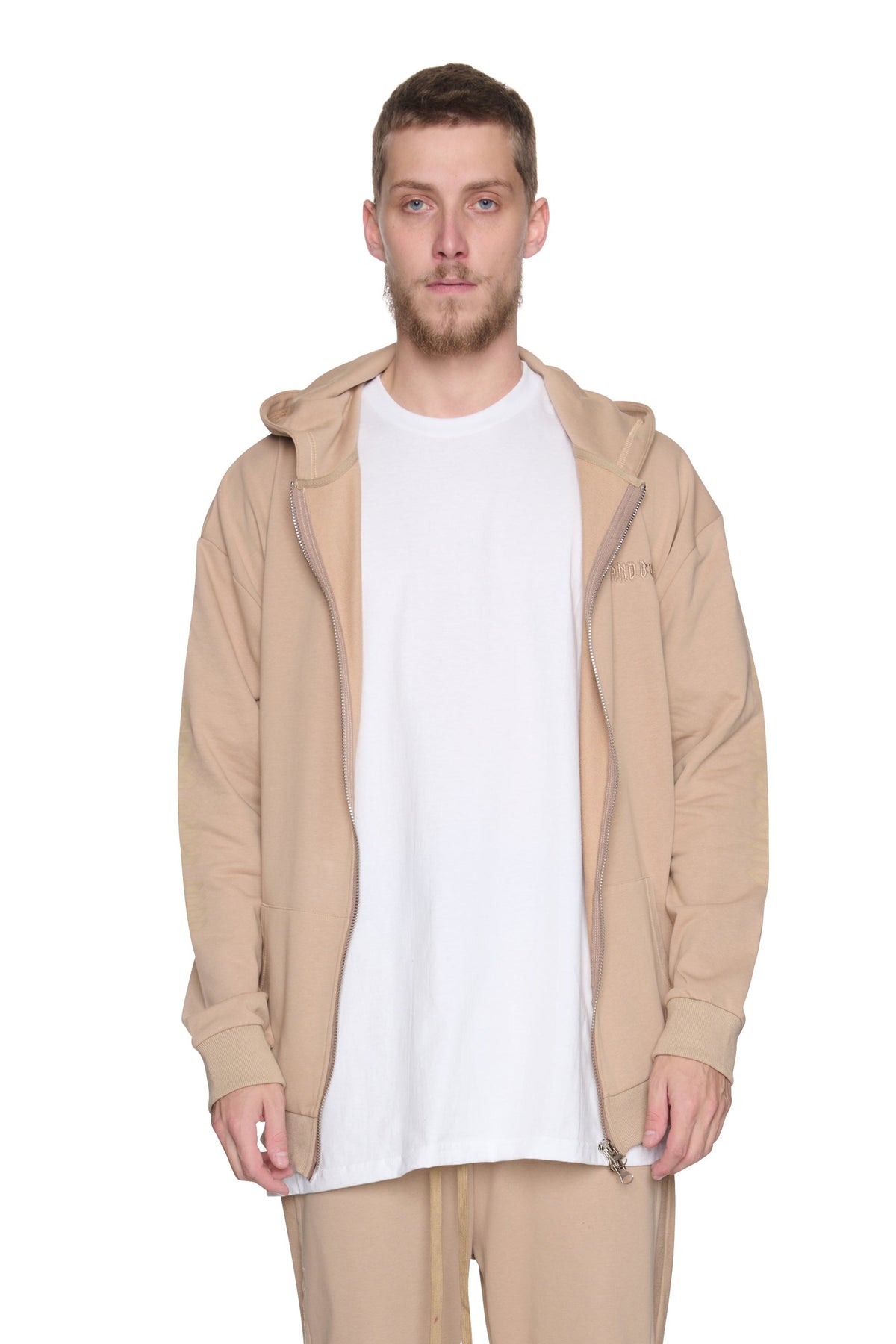 SUDADERA CON CAPUCHA DE ALGODÓN TERRY CON LOGO Y CREMALLERA COMPLETA