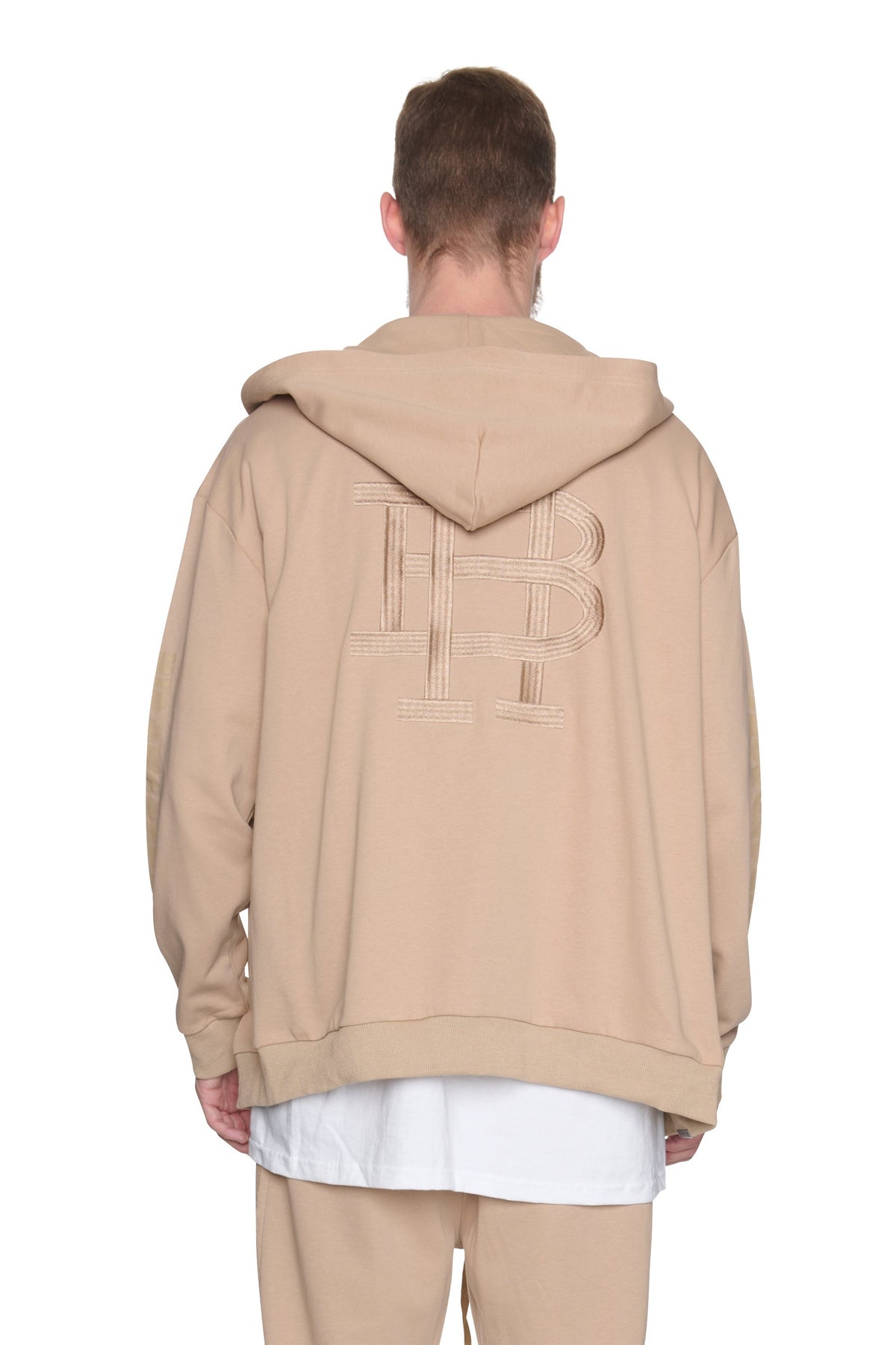 SUDADERA CON CAPUCHA DE ALGODÓN TERRY CON LOGO Y CREMALLERA COMPLETA