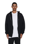 SUDADERA CON CAPUCHA DE ALGODÓN TERRY CON LOGO Y CREMALLERA COMPLETA