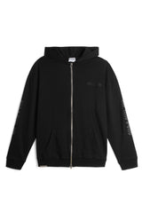 TERRY FULL ZIP LOGO HOODED SWEATER