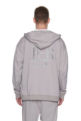 TERRY FULL ZIP LOGO HOODED SWEATER