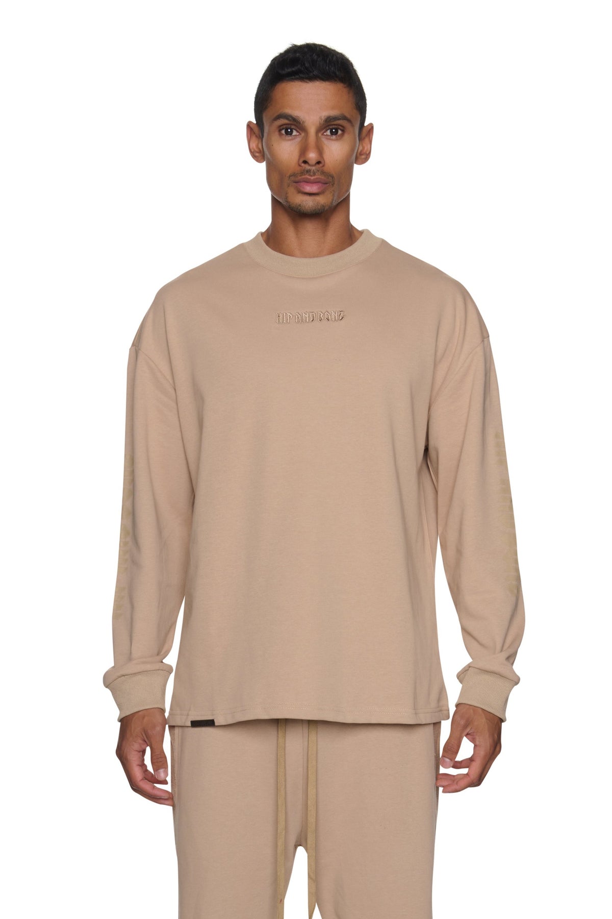 SUDADERA TERRY CON LOGO Y CUELLO REDONDO
