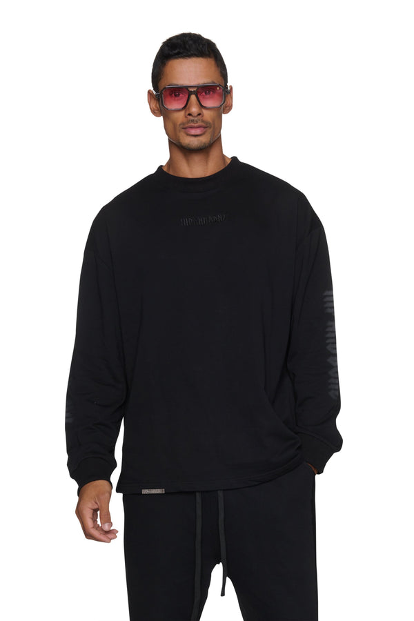 SUDADERA TERRY CON LOGO Y CUELLO REDONDO
