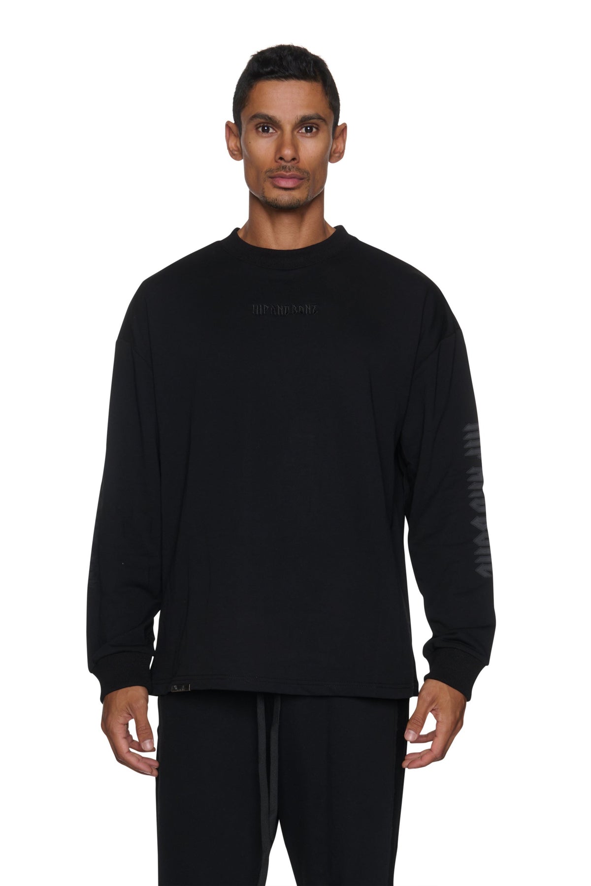 SUDADERA TERRY CON LOGO Y CUELLO REDONDO