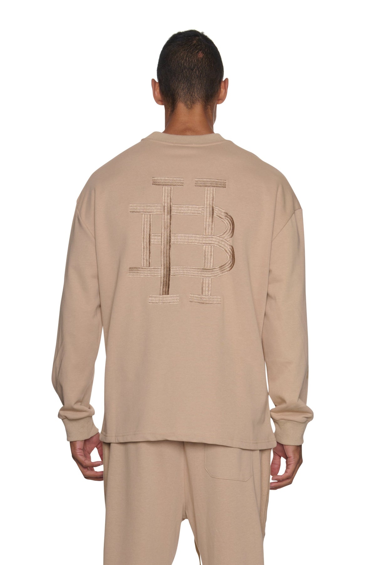 SUDADERA TERRY CON LOGO Y CUELLO REDONDO