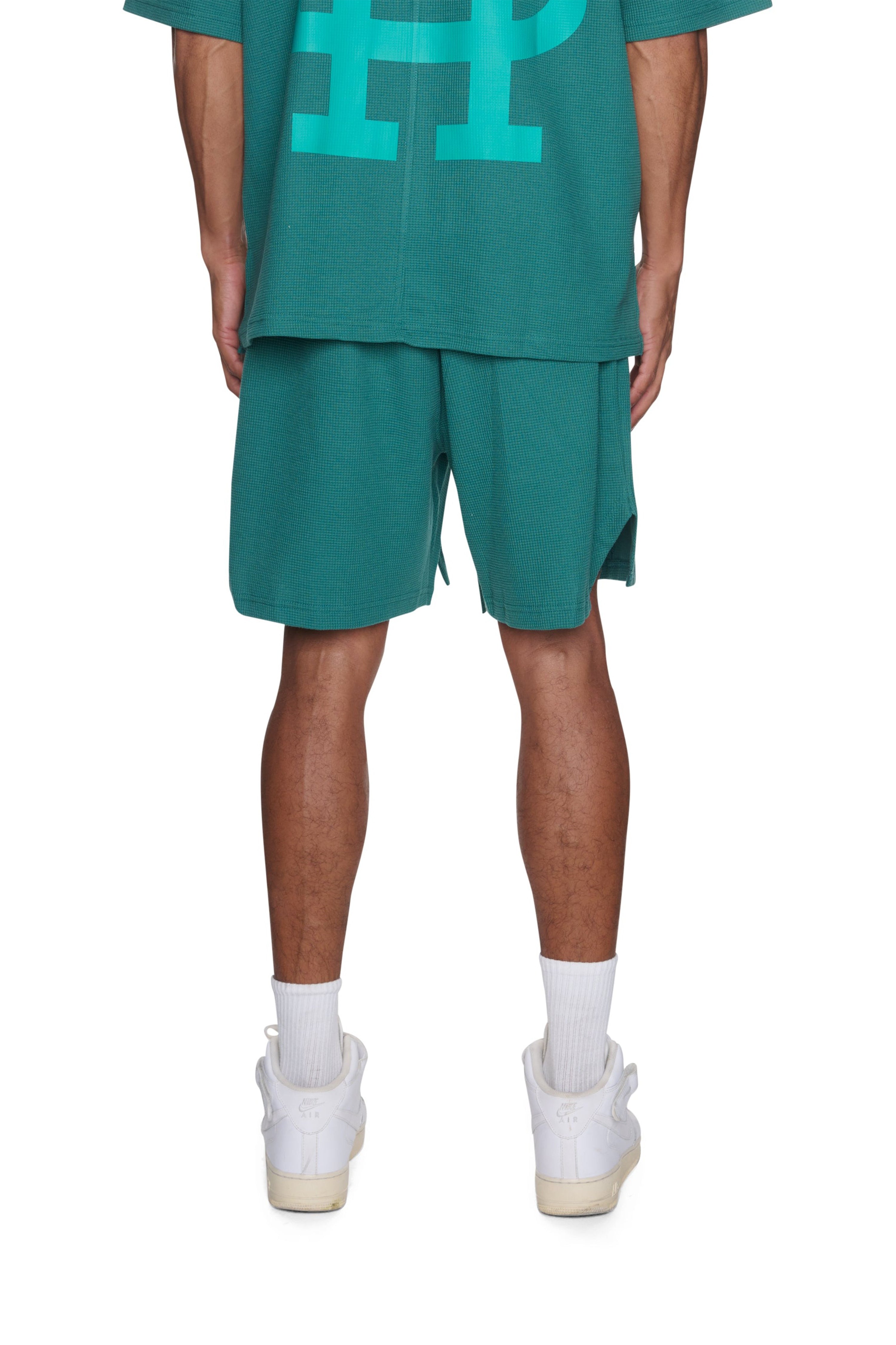 WAFFLE MONGRAM LOGO SHORTS – HIP AND BONE