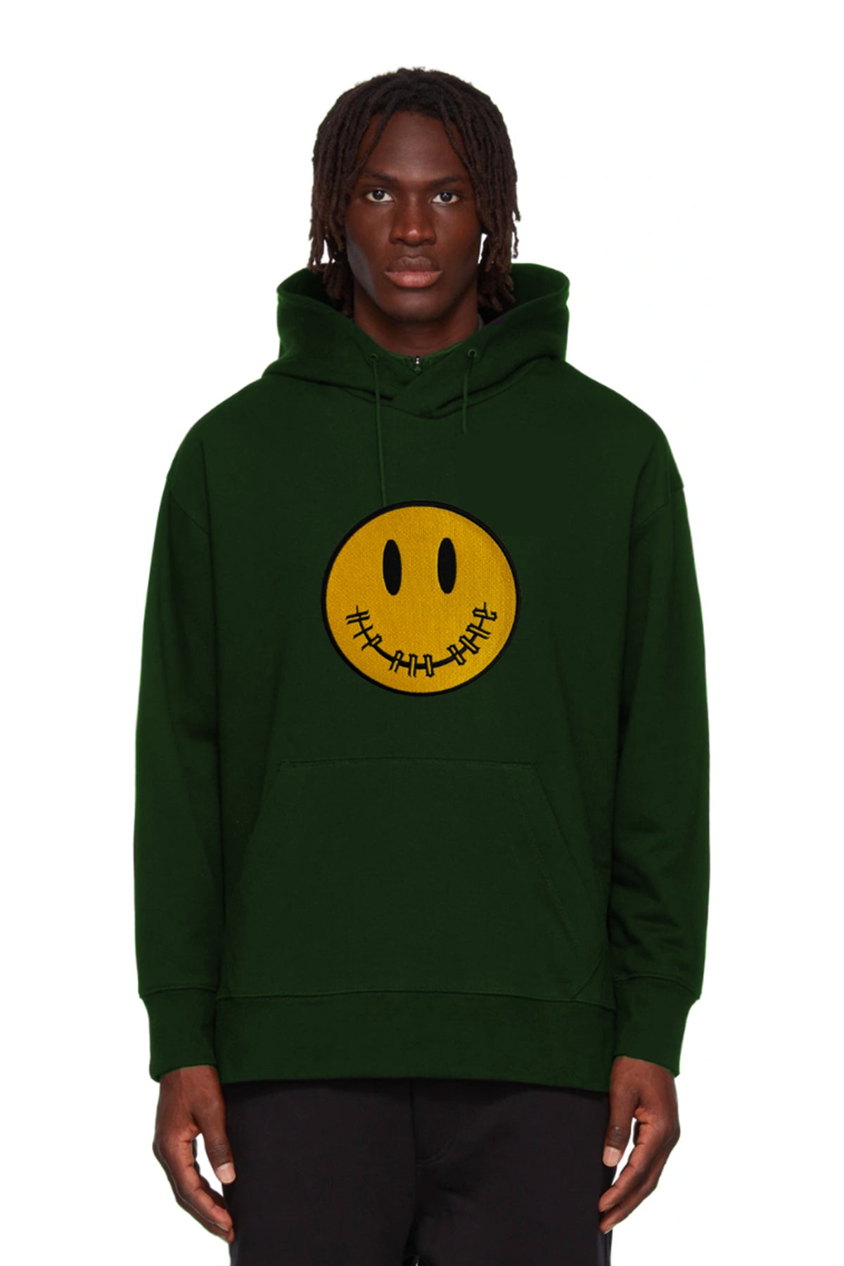 SUDADERA CLÁSICA BORDADA CARITA SONRIENTE AMARILLA