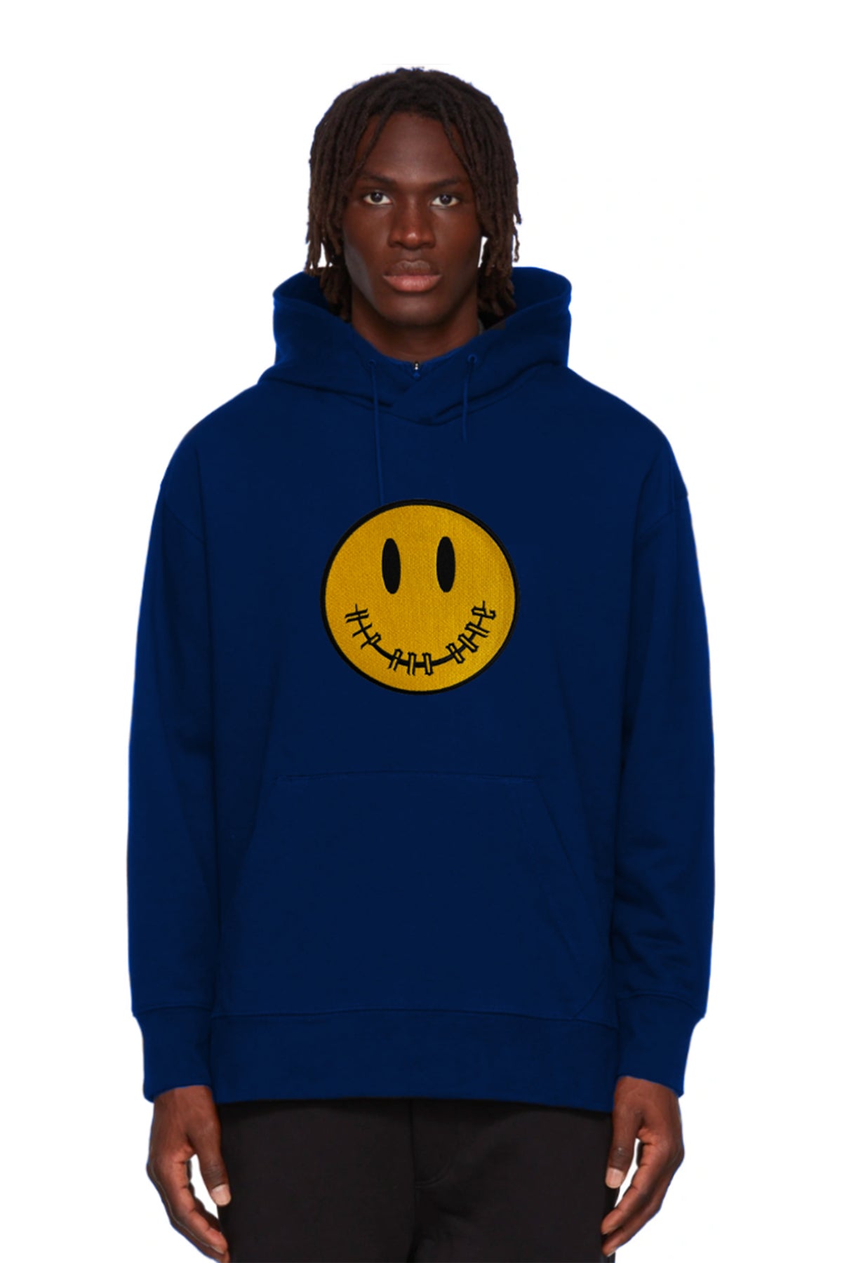 SUDADERA CLÁSICA BORDADA CARITA SONRIENTE AMARILLA