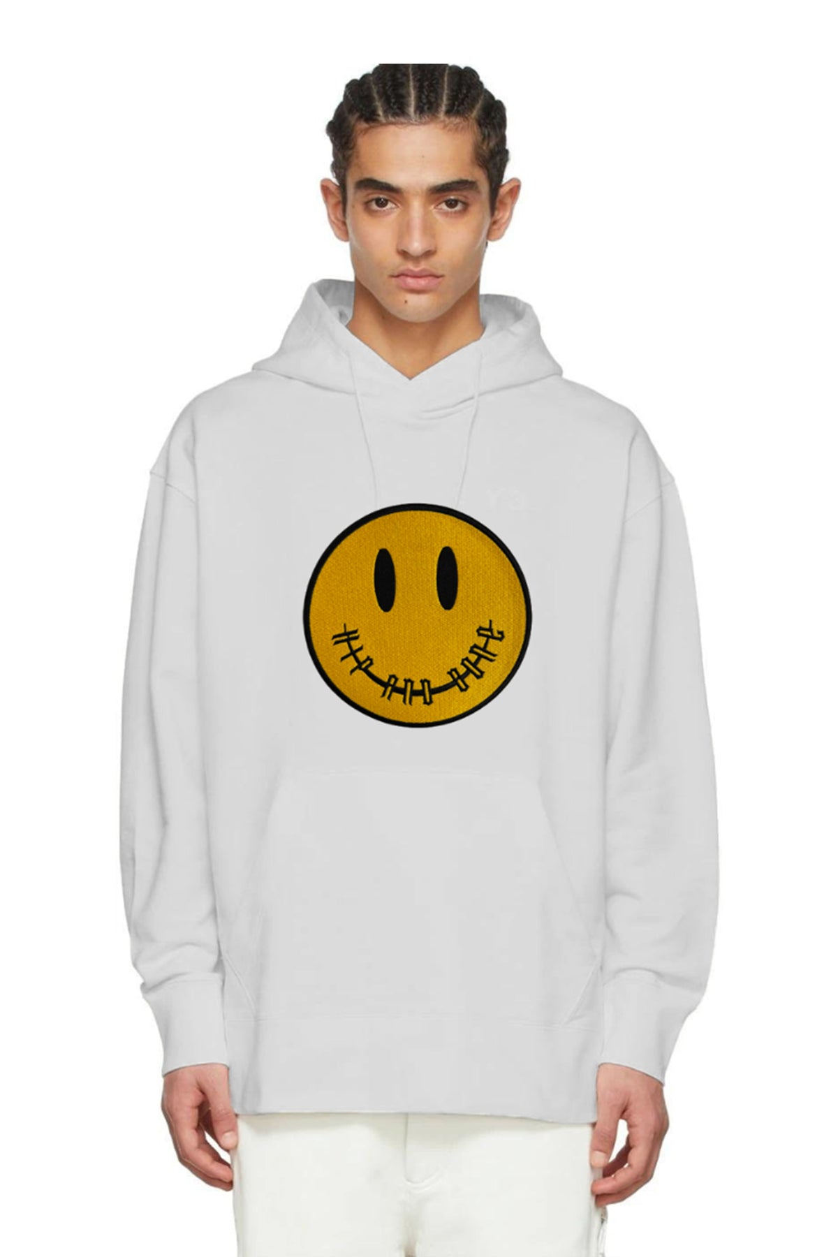 SUDADERA CLÁSICA BORDADA CARITA SONRIENTE AMARILLA