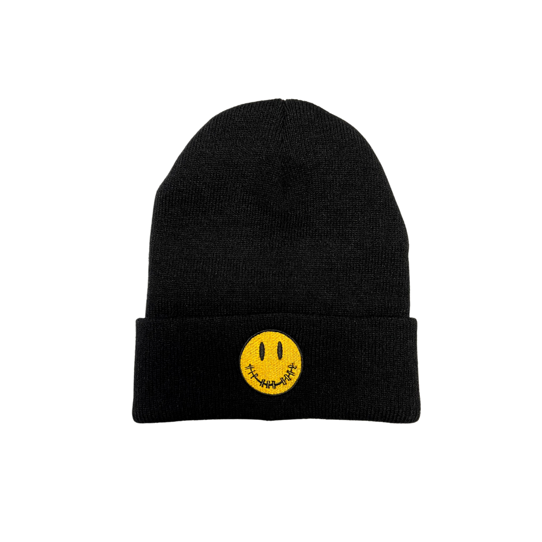 GORRO DE LANA AMARILLO CON CARITA SONRIENTE