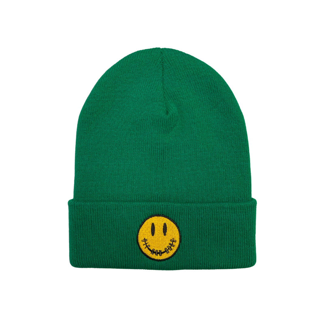 GORRO DE LANA AMARILLO CON CARITA SONRIENTE