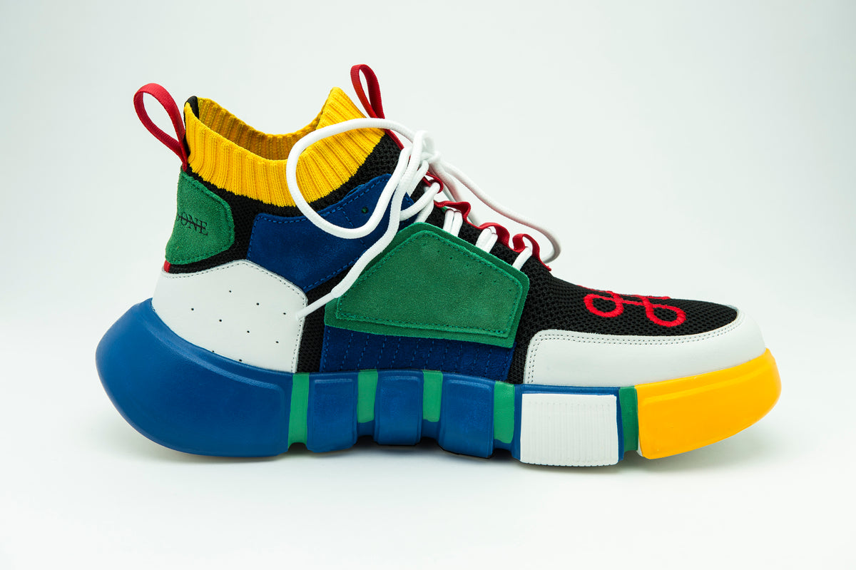 ZAPATO DE TACÓN CUADRADO MULTICOLOR